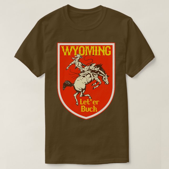 Camiseta Wyoming Cowboy Leter Buck (Diseño del anverso)