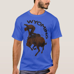 Camiseta Wyoming Cowboy Vintage Travel Souvenir