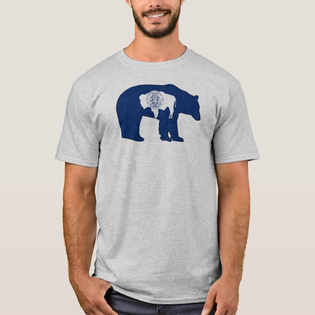 Camiseta Wyoming Flag Bear (Anverso)