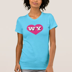 Camiseta Wyoming Hot Pink Heart - Amo WY