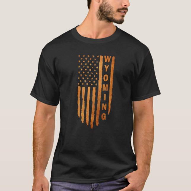 Camiseta Wyoming Rústica Derecho Al Oso De Armas Segunda En (Anverso)
