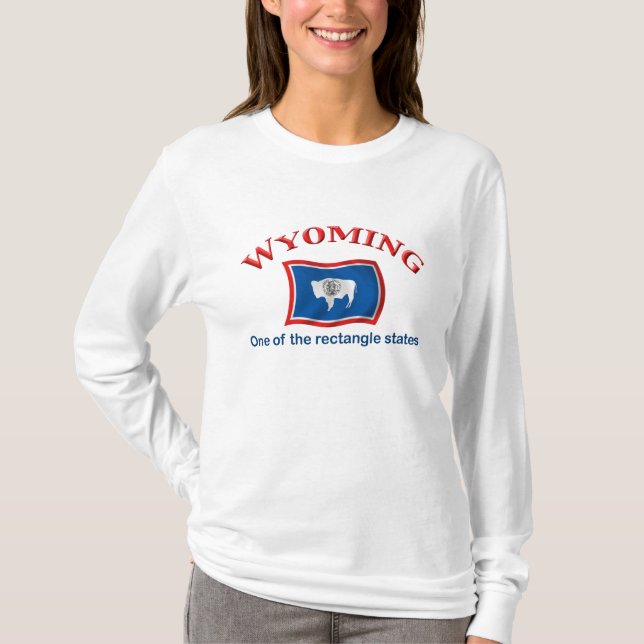 Camiseta Wyoming - un estado del rectángulo (Anverso)