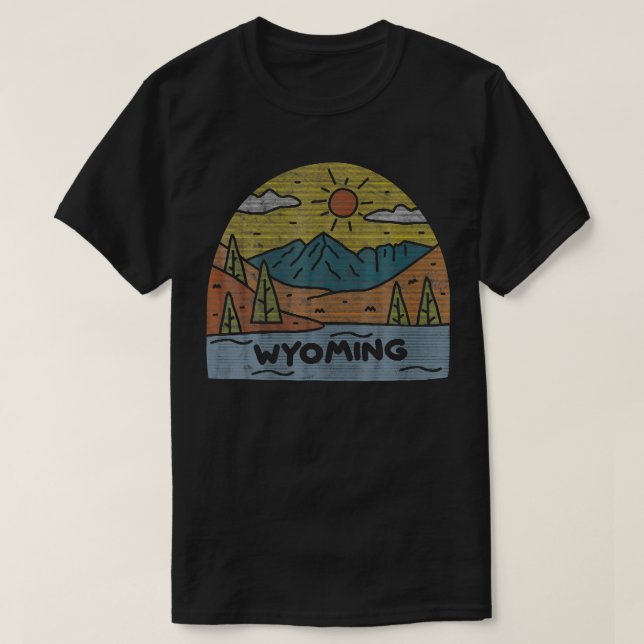 Camiseta Wyoming WY El Cowboy State National Parques Retro  (Diseño del anverso)