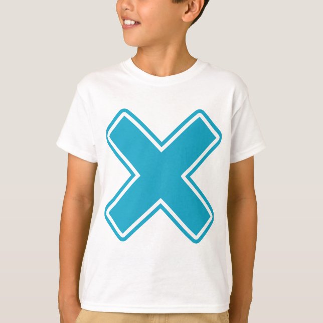 Camiseta X azul (Anverso)
