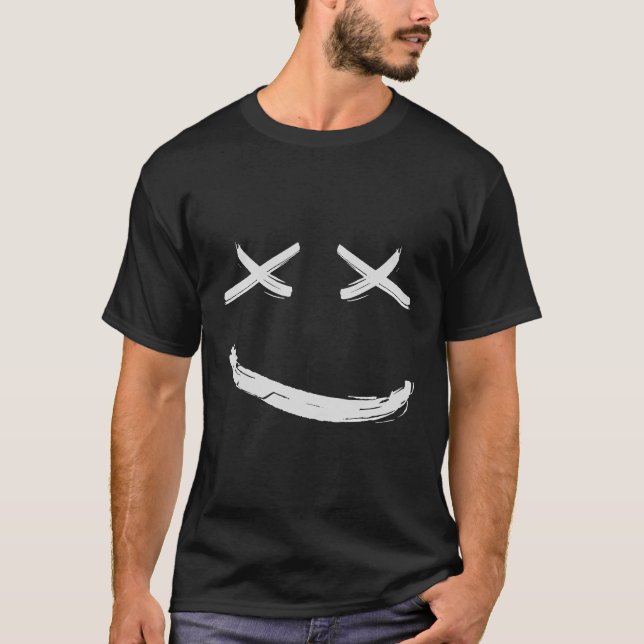 Camiseta X Eyed Smile Happy Face Backprint (Anverso)