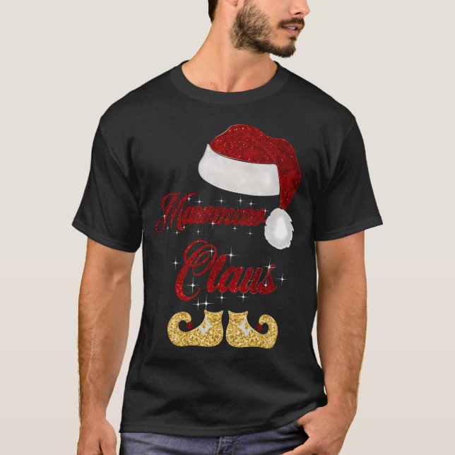 Camiseta X-Mas de Mawmaw Claus Navidades de grupo familiar  (Anverso)