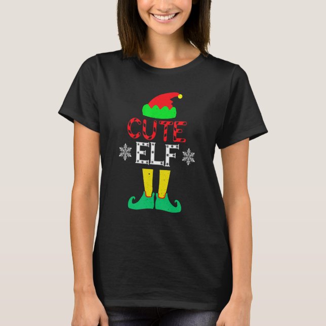 Camiseta X Mas Snow Cute Elf Santa Navidades de vacaciones  (Anverso)