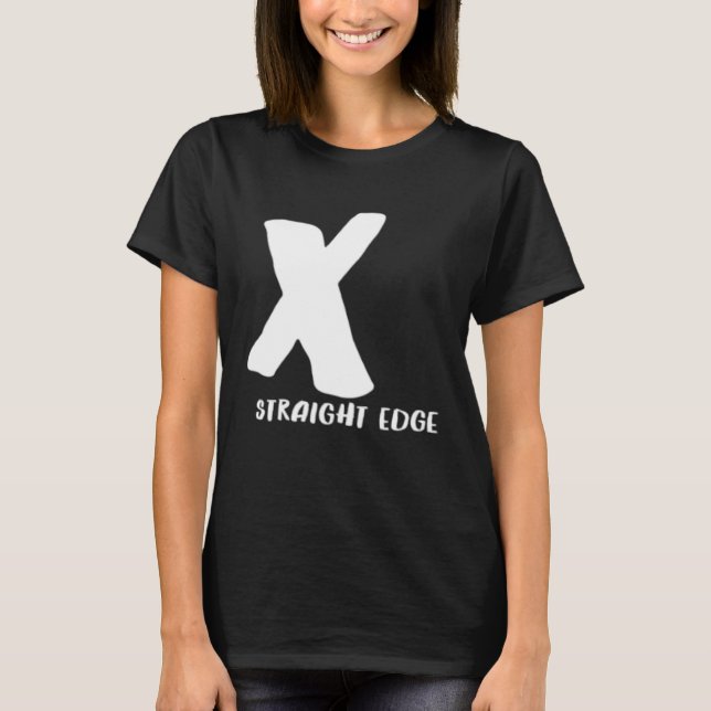 Camiseta X Straight Edge  Hardcore Punk Rock Stay Straight (Anverso)