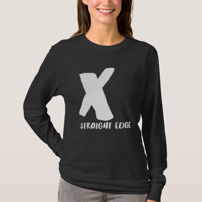 Camiseta X Straight Edge  Hardcore Punk Rock Stay Straight (Anverso)