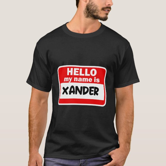 Camiseta Xander Hello Hi Mi Nombre Es Tshirt Name On Person (Anverso)