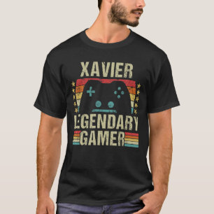 Camiseta Xavier Gamer Retro Gaming Vintage Juego Personaliz