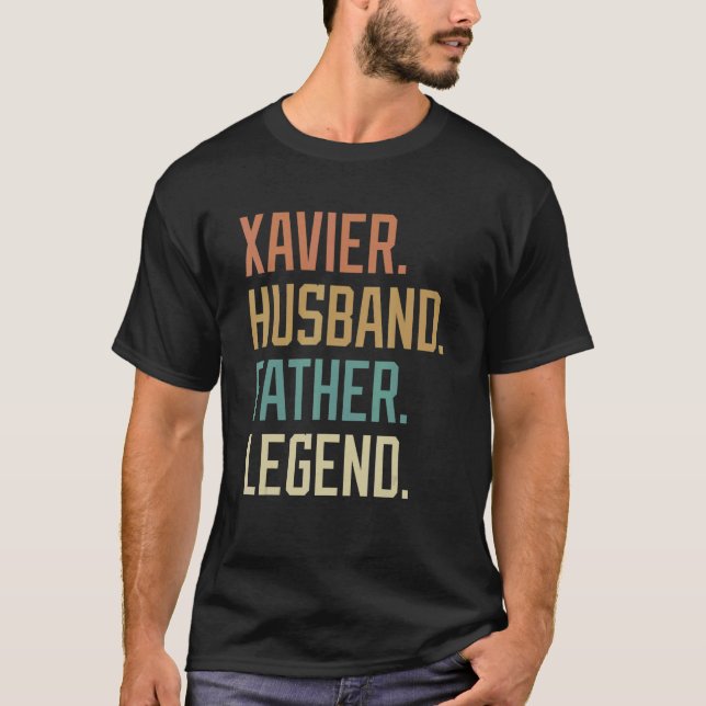 Camiseta Xavier Husband padre legendario Retro del Día del  (Anverso)
