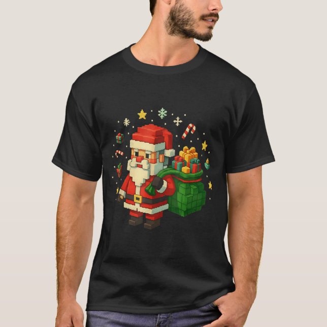 Camiseta Xel Santa Claus With Retro Gamer Christmas  (Anverso)