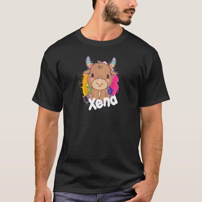 Camiseta XENA Hermoso nombre chica con adorable y pequeña v (Anverso)