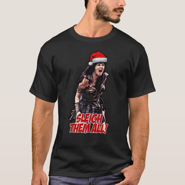 Camiseta Xena Sleigh Them All Christmas7 (Anverso)