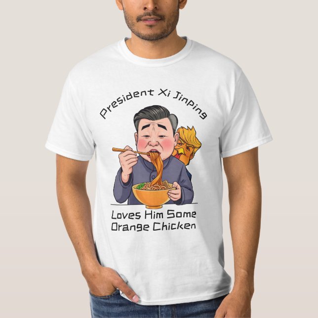 Camiseta Xi Jinping Le Ama Un Poco De Pollo Naranja (Anverso)