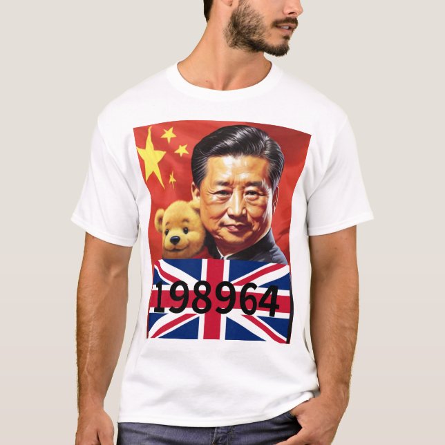 CAMISETA XI JINPING & WINNIE POOH, CHINA CCP 198964 BANDERA (Anverso)