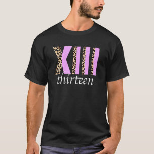 Camiseta Xiii 13 Años Romanos Numeros Matemáticos Leopardo