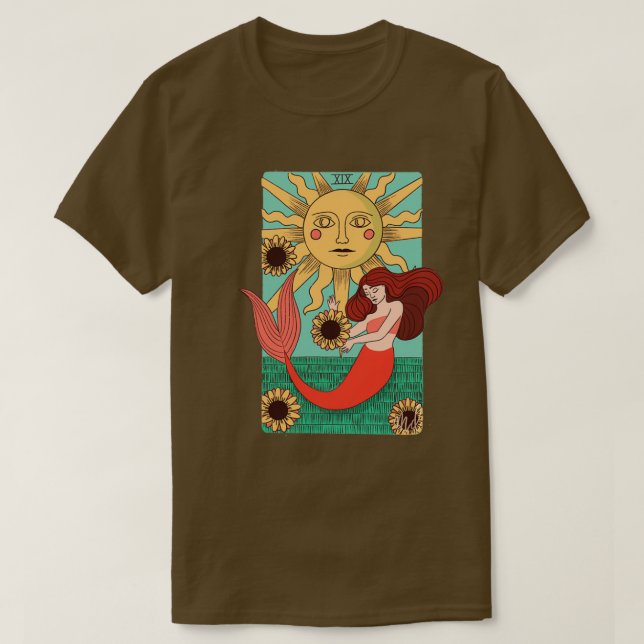 Camiseta XIX Sirena de tarjetas Sun Tarot (Diseño del anverso)