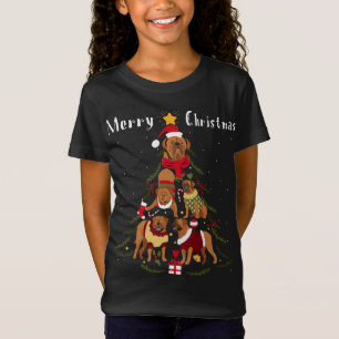 Camiseta Xm: el árbol de Navidad de Mastiff de Burdeos