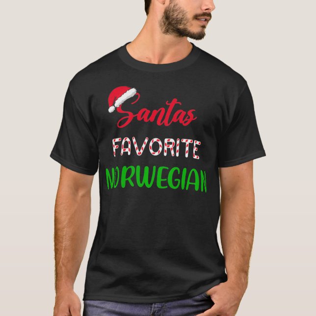 Camiseta Xm, Navidades noruegos favoritos de pajama en Sant (Anverso)