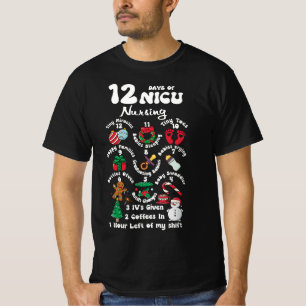 Camiseta Xmas 12 Días De Enfermería De Unidad De La NICU Fu
