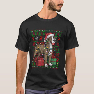 Camiseta Xmas alumbra a Santa Hat Great Dane Dog Christma