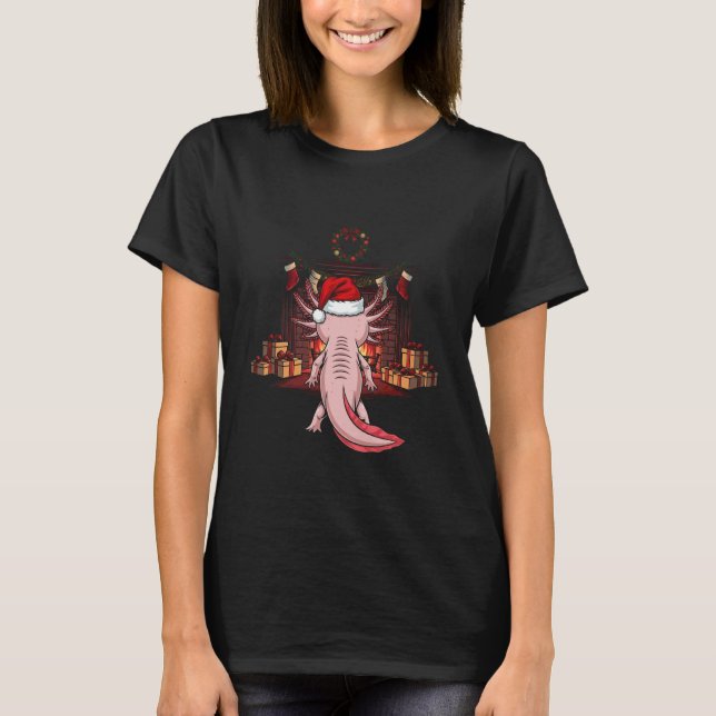 Camiseta Xmas Axolotl Santa Hat Axolotl Lover Men Women (Anverso)