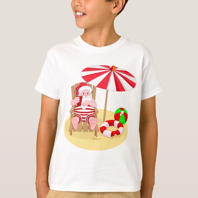 Camiseta xmas beach santa claus (Anverso)