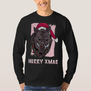 Camiseta Xmas Boar Feliz Navidad Xmas Boares de cerdo Happ 