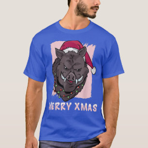 Camiseta Xmas-Boar Feliz Navidad XMAS Cerdos Cerdos Caza Ha