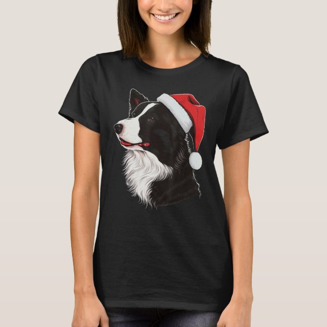 Camiseta Xmas Border Collie Santa on Christmas Border Colli (Anverso)