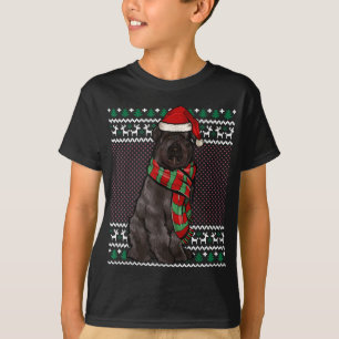 Camiseta Xmas Bouvier des Flandres Dog Santa Hat Feo Chris