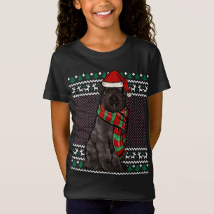 Camiseta Xmas Bouvier des Flandres Dog Santa Hat Feo Chris