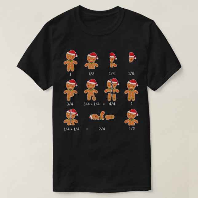 Camiseta Xmas Cookies Santa Hat Fracciones Math Teacher Chr (Diseño del anverso)