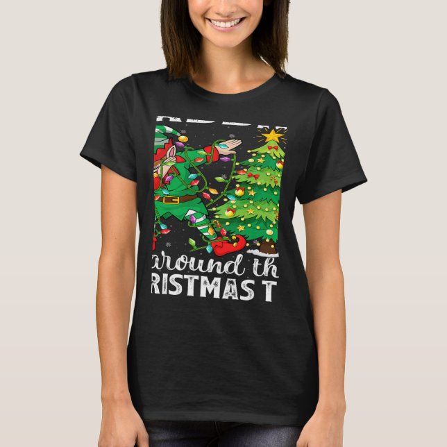 Camiseta Xmas Dab Elf Dabbing Around The Christmas Tree   (Anverso)