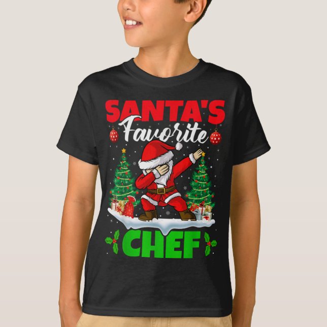 Camiseta Xmas Dabbing Santas Favorite Chef Christmas  (Anverso)
