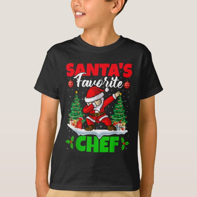 Camiseta Xmas Dabbing Santa's Favorite Chef Christmas  (Anverso)