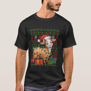Camiseta Xmas de cabra enciende Navidades de cabra de Santa