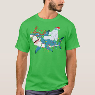Camiseta Xmas de los amantes del tiburón enciende a Chris d