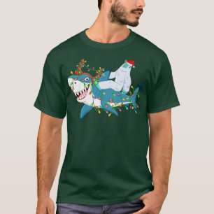 Camiseta Xmas de los amantes del tiburón enciende a Chris d