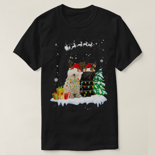 Camiseta Xmas de renos puli Ornamentos navideños livianos (Diseño del anverso)