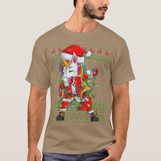 Camiseta Xmas de unicornio de Dabbing enciende la fea image