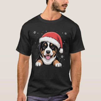Camiseta Xmas Doberman Dog Wearing Santa Hat Pet Animal Lov