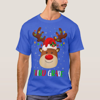 Camiseta Xmas Encender a los renos Graciosa Maestra de 3er 