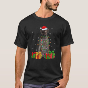 Camiseta Xmas Encender Santa Hat German Shorthal