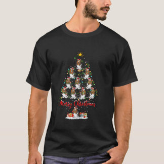 Camiseta Xmas enciende árbol de navidad de perro hebilla de