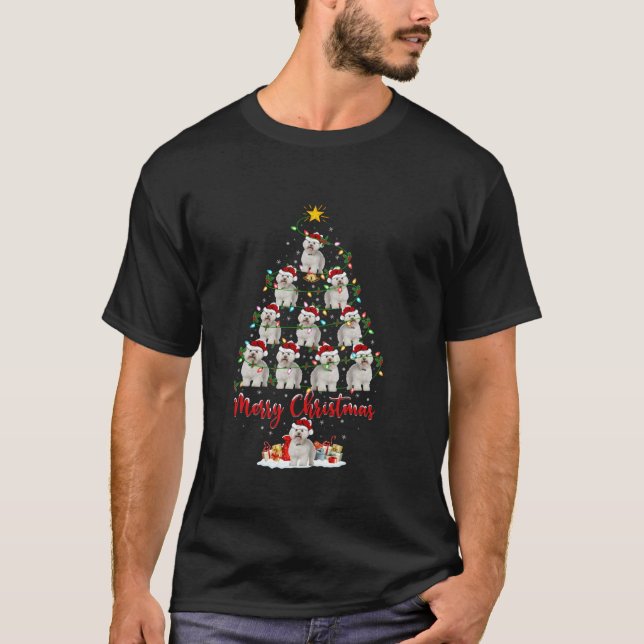 Camiseta Xmas enciende el árbol de navidad de Santa Bichon  (Anverso)