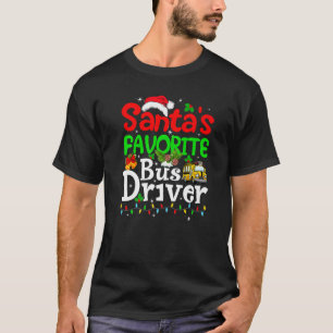 Camiseta Xmas enciende Navidades de choferes de autobús fav