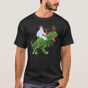 Camiseta Xmas enciende Santa Yeti Riendo Dinosaurio Trex Cr